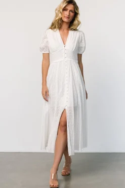 Baltic Born Esther Eyelet Midi Dress | Off White