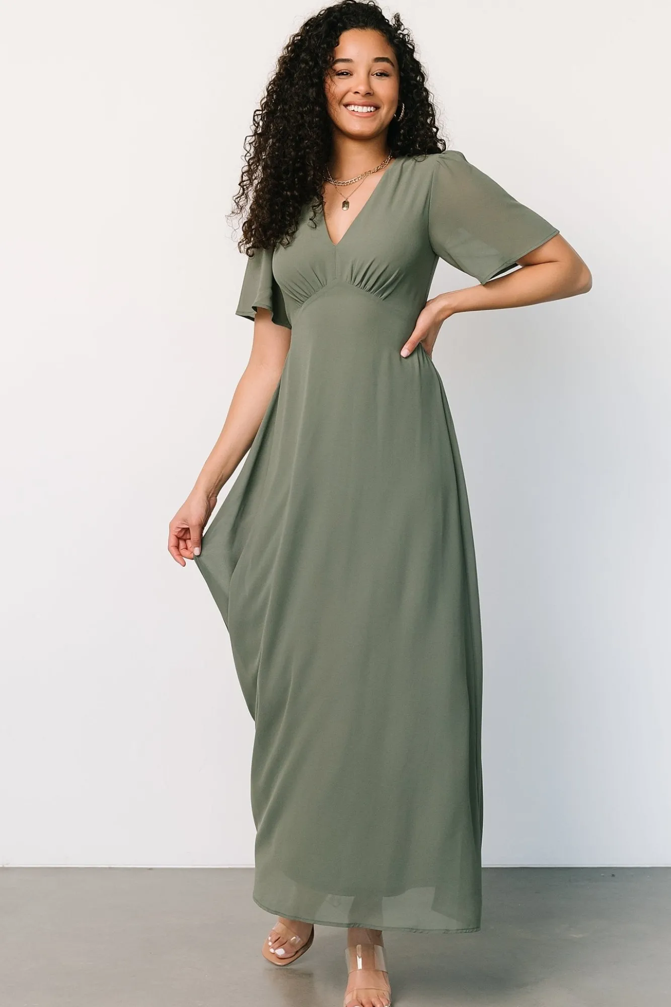 Baltic Born Esti Maxi Dress | Dark Sage