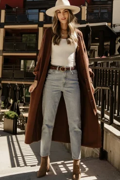 Baltic Born Ethel Long Cardigan | Dark Brown