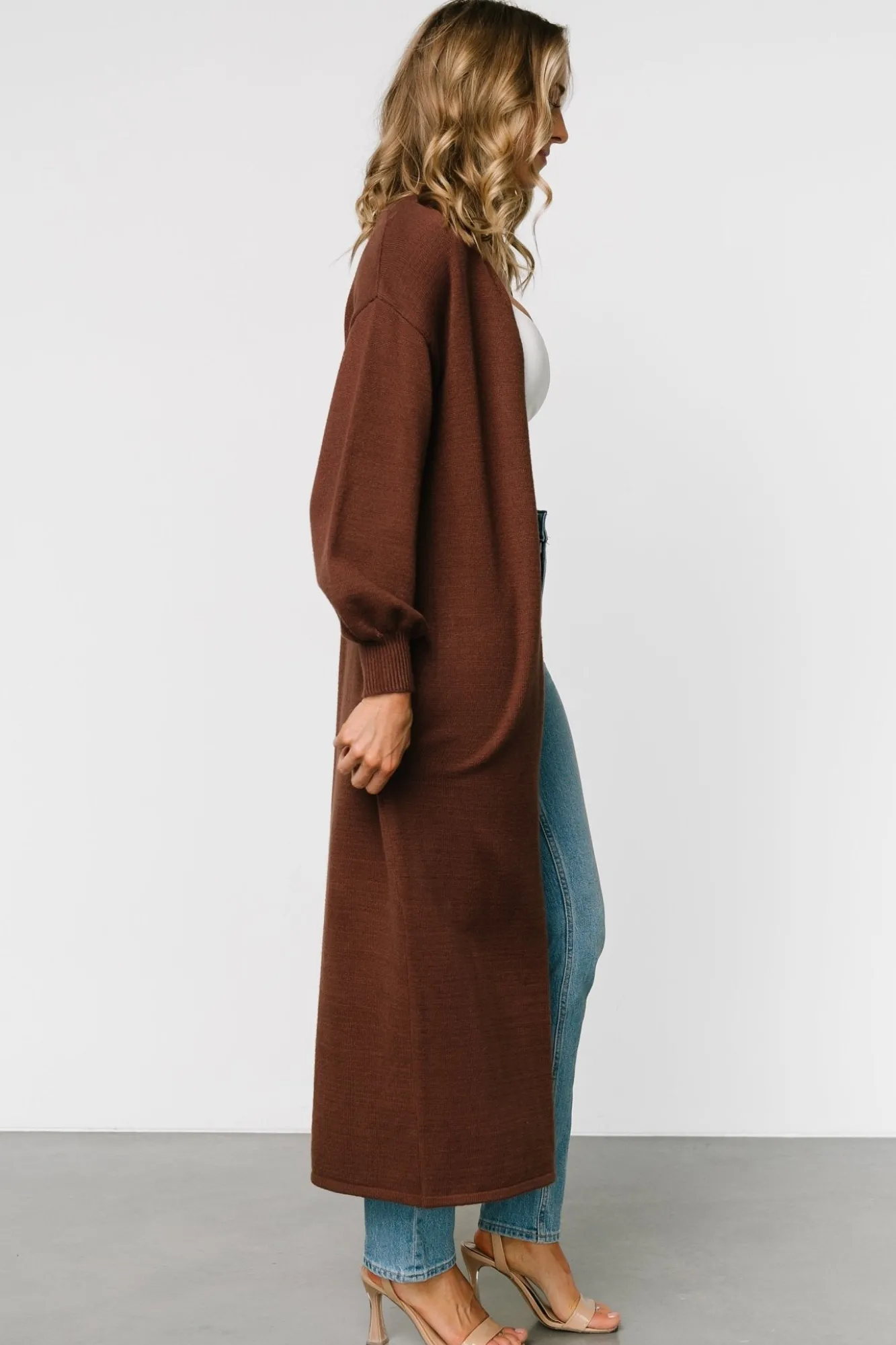 Baltic Born Ethel Long Cardigan | Dark Brown