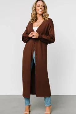 Baltic Born Ethel Long Cardigan | Dark Brown