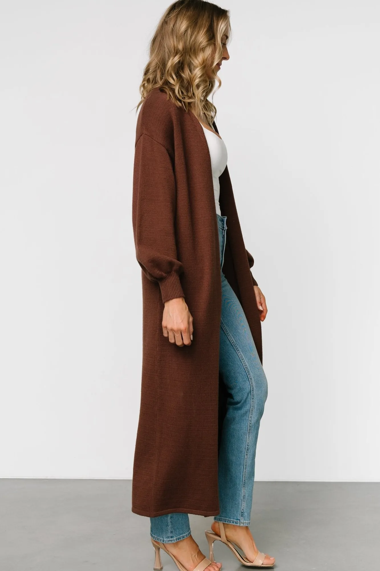 Baltic Born Ethel Long Cardigan | Dark Brown