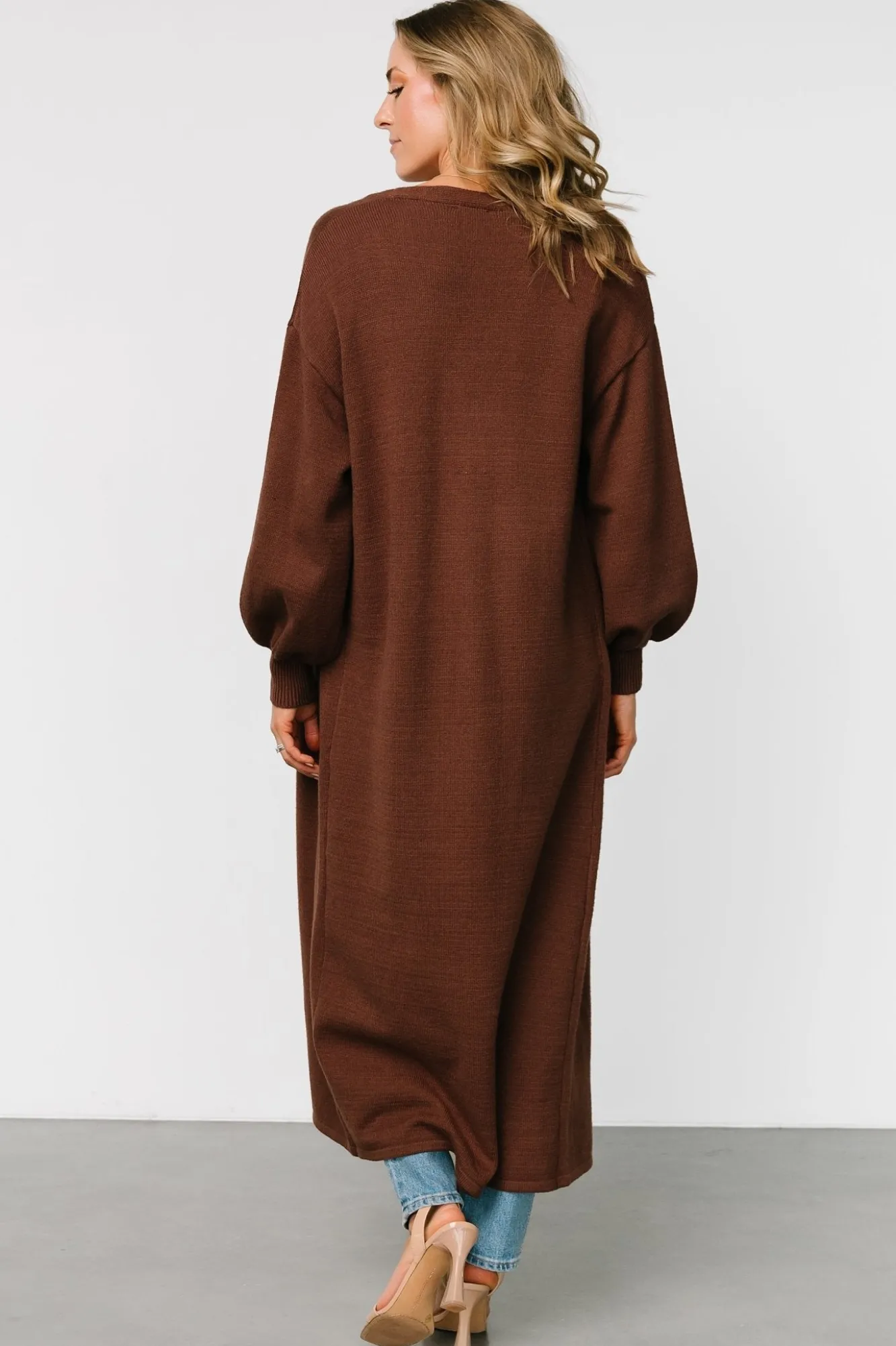 Baltic Born Ethel Long Cardigan | Dark Brown