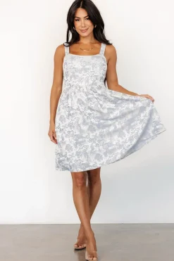 Baltic Born Eveline Short Dress | Light Blue + Pearl