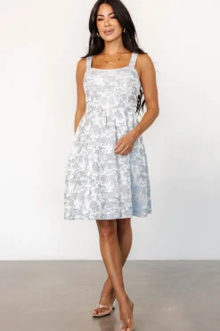 Baltic Born Eveline Short Dress | Light Blue + Pearl