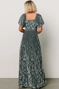 Baltic Born Everley Velvet Maxi Dress | Dusty Blue