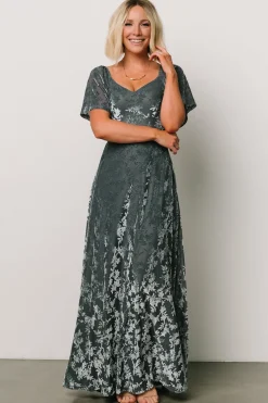 Baltic Born Everley Velvet Maxi Dress | Dusty Blue