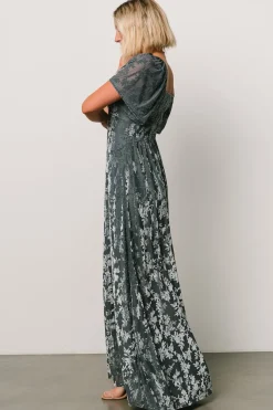 Baltic Born Everley Velvet Maxi Dress | Dusty Blue