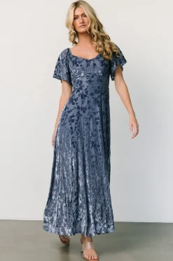 Baltic Born Everley Velvet Maxi Dress | Whisper Blue