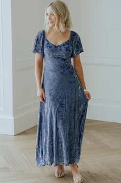 Baltic Born Everley Velvet Maxi Dress | Whisper Blue