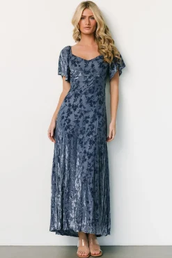 Baltic Born Everley Velvet Maxi Dress | Whisper Blue