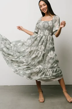 Baltic Born Fabian Jacquard Midi Dress | Dusty Sage