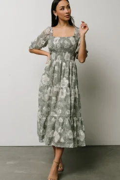 Baltic Born Fabian Jacquard Midi Dress | Dusty Sage