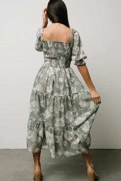 Baltic Born Fabian Jacquard Midi Dress | Dusty Sage