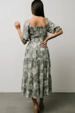 Baltic Born Fabian Jacquard Midi Dress | Dusty Sage