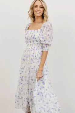 Baltic Born Fabian Jacquard Midi Dress | Blue Floral