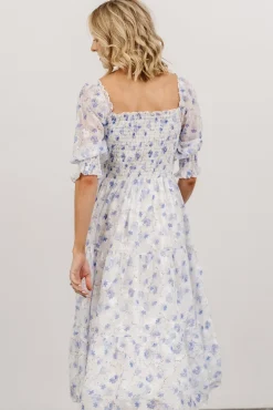 Baltic Born Fabian Jacquard Midi Dress | Blue Floral