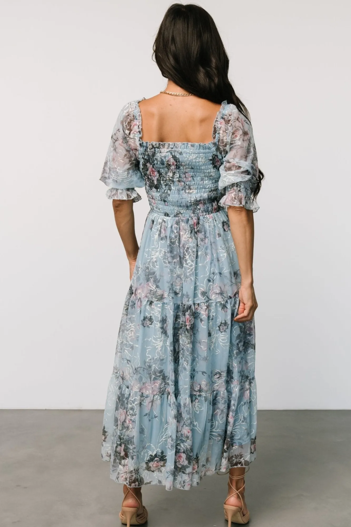 Baltic Born Fabian Jacquard Midi Dress | Light Blue Multi