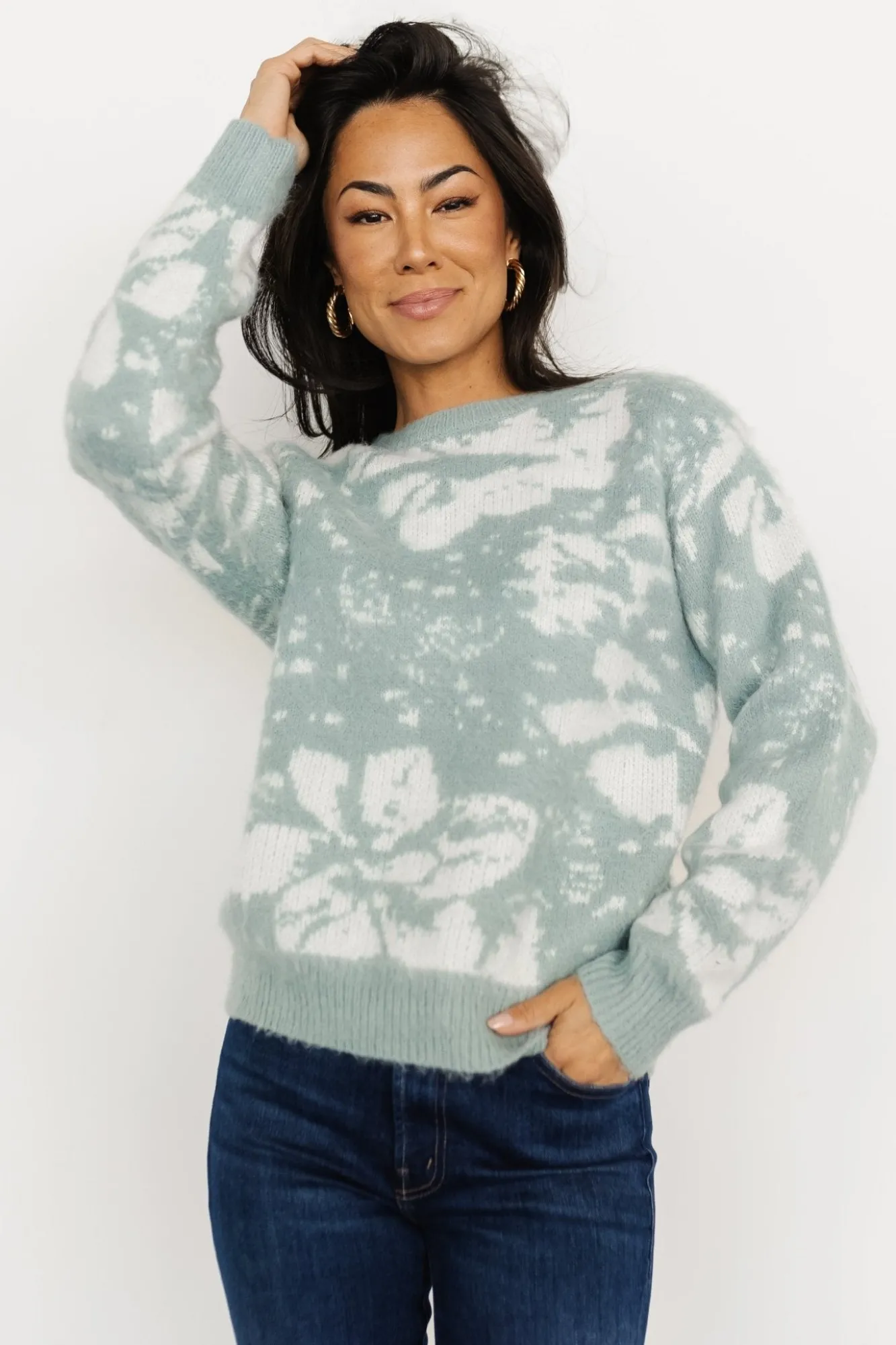 Baltic Born Fairbanks Sweater | Blue Sage Print