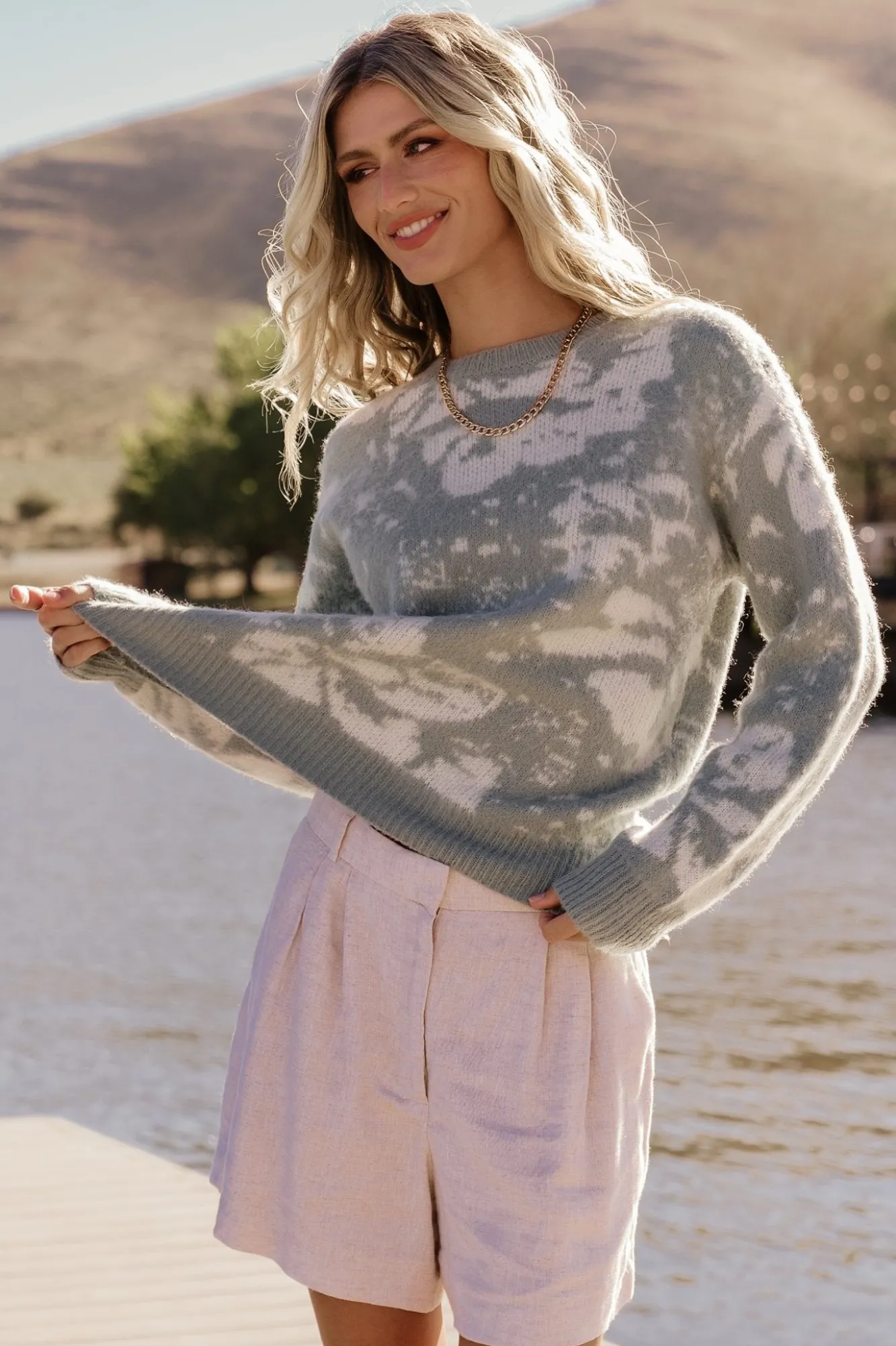 Baltic Born Fairbanks Sweater | Blue Sage Print