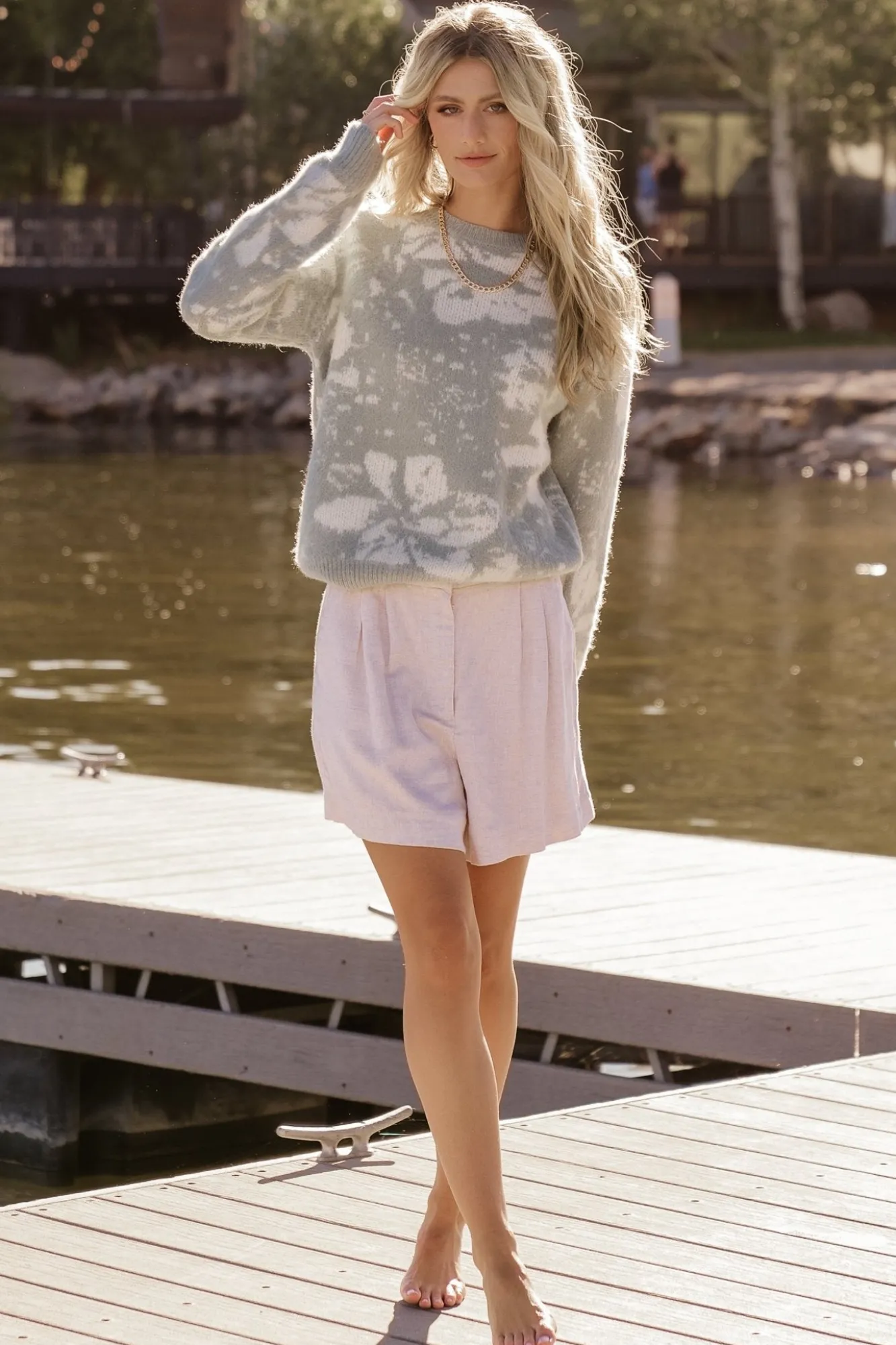 Baltic Born Fairbanks Sweater | Blue Sage Print