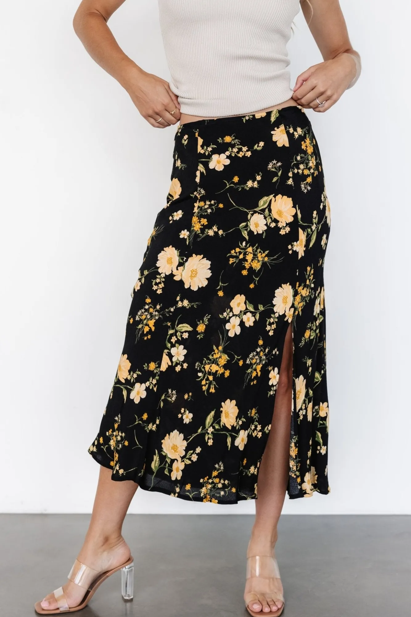 Baltic Born Fairchild Skirt | Black Floral