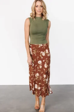 Baltic Born Fairchild Skirt | Brown Floral