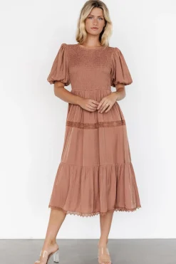 Baltic Born Finley Smocked Midi Dress | Light Copper