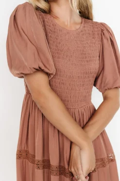 Baltic Born Finley Smocked Midi Dress | Light Copper
