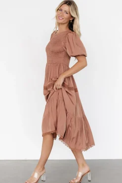 Baltic Born Finley Smocked Midi Dress | Light Copper