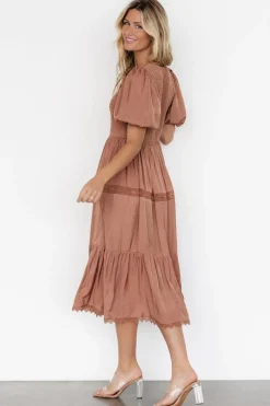 Baltic Born Finley Smocked Midi Dress | Light Copper