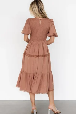 Baltic Born Finley Smocked Midi Dress | Light Copper