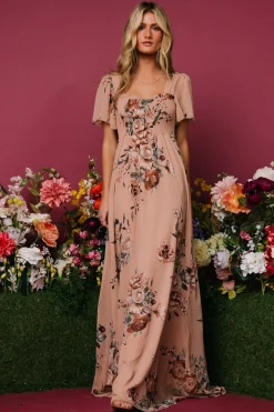 Baltic Born Fleur Maxi Dress | Nude Floral