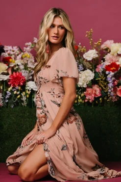 Baltic Born Fleur Maxi Dress | Nude Floral