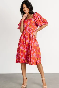 Baltic Born Gabbie Short Dress | Red Multi Floral