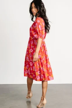 Baltic Born Gabbie Short Dress | Red Multi Floral