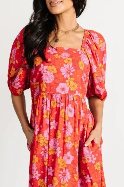Baltic Born Gabbie Short Dress | Red Multi Floral