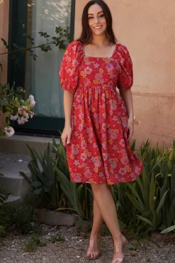 Baltic Born Gabbie Short Dress | Red Multi Floral
