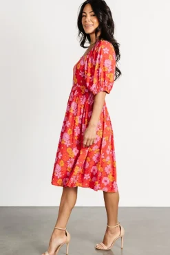 Baltic Born Gabbie Short Dress | Red Multi Floral