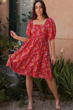 Baltic Born Gabbie Short Dress | Red Multi Floral