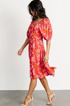 Baltic Born Gabbie Short Dress | Red Multi Floral
