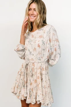 Baltic Born Galia Mini Dress | Beige Floral