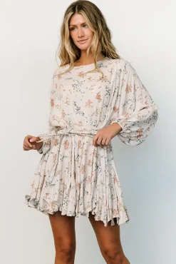 Baltic Born Galia Mini Dress | Beige Floral