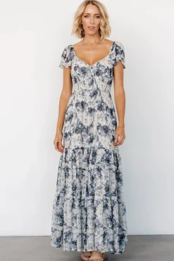 Baltic Born Genevive Maxi Dress | Cream + Blue Floral
