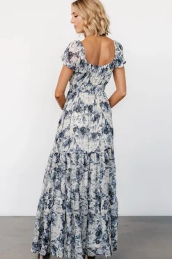 Baltic Born Genevive Maxi Dress | Cream + Blue Floral