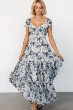 Baltic Born Genevive Maxi Dress | Cream + Blue Floral