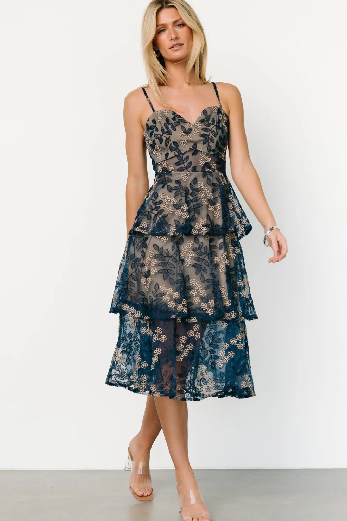 Baltic Born Georgiana Embroidered Midi Dress |