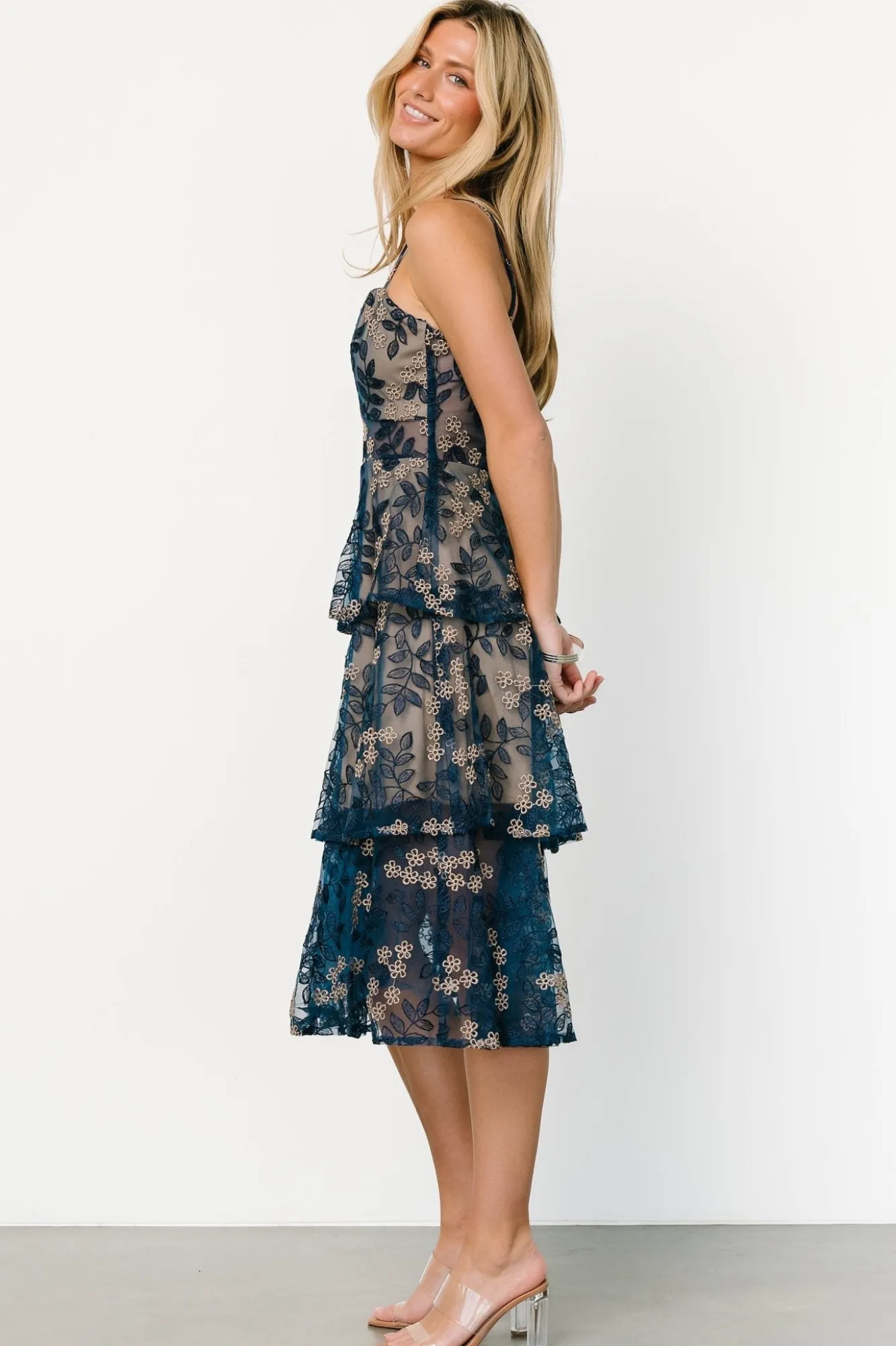 Baltic Born Georgiana Embroidered Midi Dress |