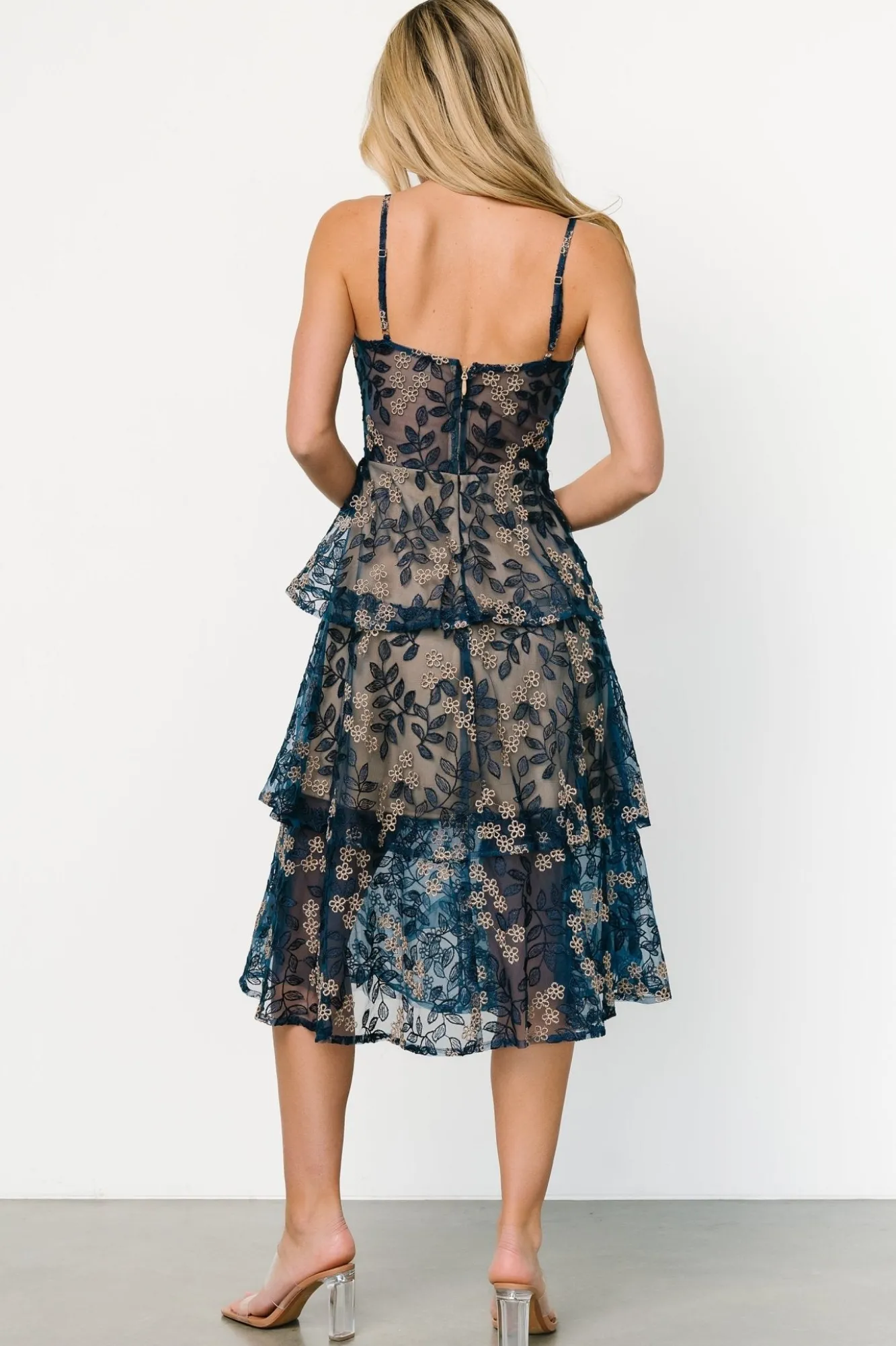 Baltic Born Georgiana Embroidered Midi Dress |