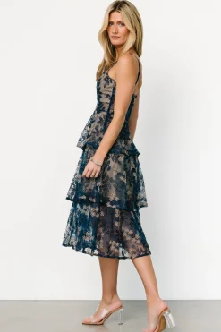 Baltic Born Georgiana Embroidered Midi Dress |